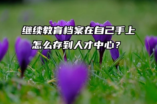 继续教育档案在自己手上，怎么存到人才中心？