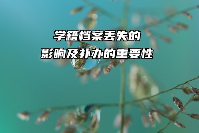 学籍档案丢失的影响及补办的重要性！！