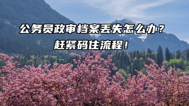 公务员政审档案丢失怎么办？赶紧码住流程！