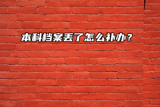 档案补办：本科档案丢了怎么补办？