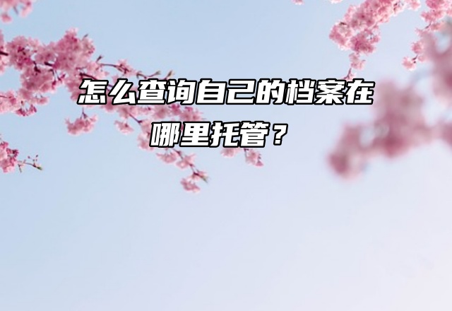 档案查询小百科：怎么查询自己的档案在哪里托管？