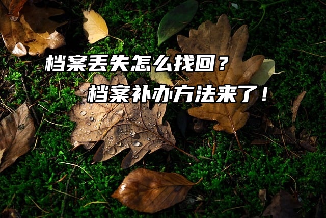 档案丢失怎么找回？档案补办方法来了！