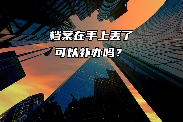 档案在手上丢了，可以补办吗？