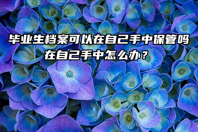 毕业生档案可以在自己手中保管吗？在自己手中怎么办？