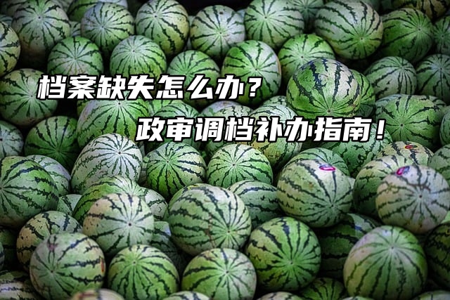 档案缺失怎么办？政审调档补办指南！