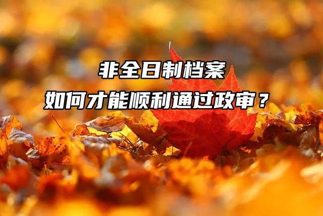 非全日制档案如何才能顺利通过政审？