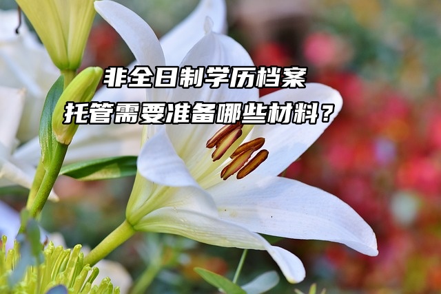 非全日制学历档案托管需要准备哪些材料？