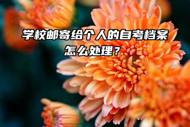 学校邮寄给个人的自考档案怎么处理？