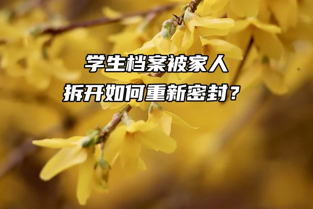 学生档案被家人拆开如何重新密封？