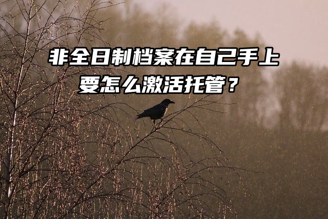 非全日制档案在自己手上，要怎么激活托管？