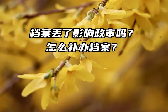 档案丢了影响政审吗？怎么补办档案？