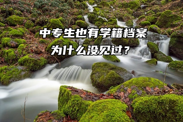 中专生也有学籍档案为什么没见过？