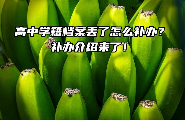 高中学籍档案丢了怎么补办？补办介绍来了！