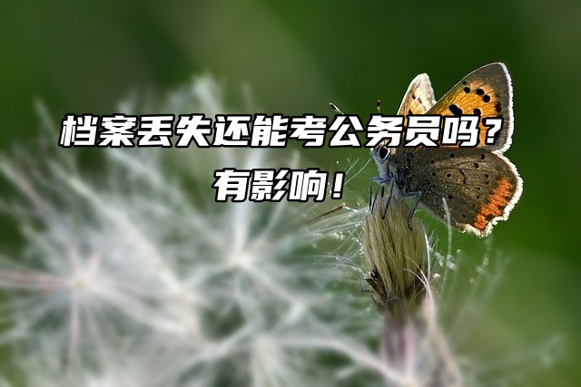 档案丢失还能考公务员吗？有影响的！