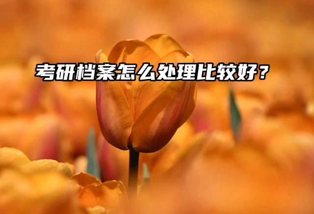 考研档案怎么处理比较好？看看就知道了！