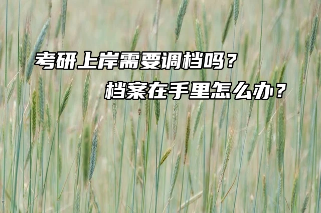 考研上岸需要调档吗？档案在手里怎么办？