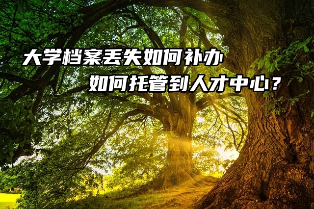 大学档案丢失如何补办，如何托管到人才中心？