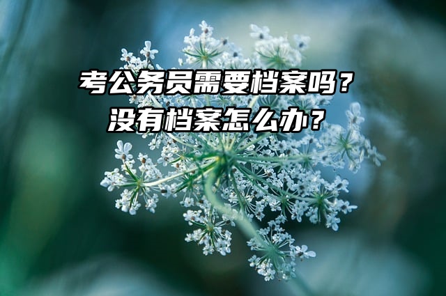 考公务员需要档案吗？没有档案怎么办？