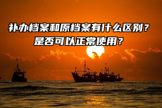 补办档案和原档案有什么区别？是否可以正常使用？