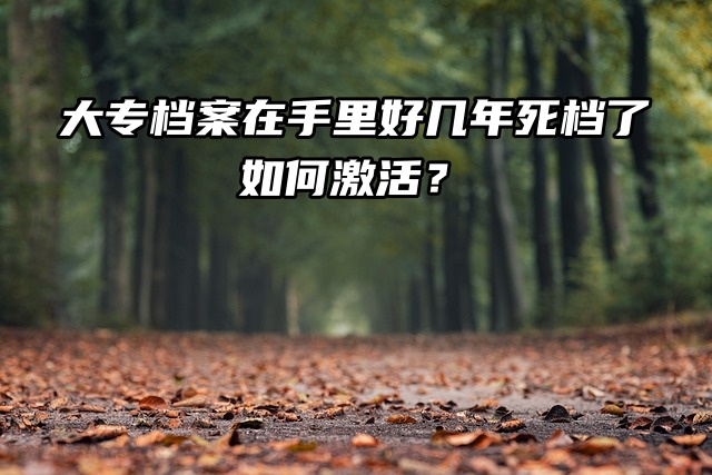 大专档案在手里好几年死档了，如何激活？