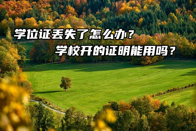 学位证丢失了怎么办？学校开的证明能用吗？