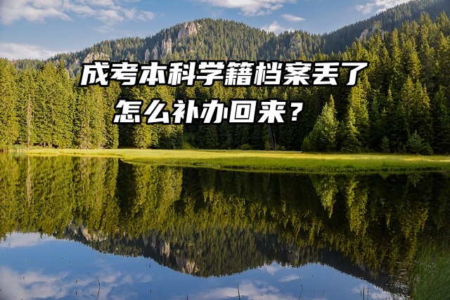 成考本科学籍档案丢了，怎么补办回来？