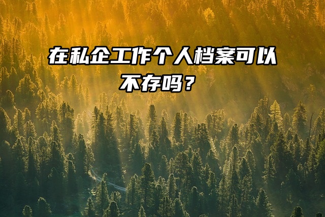 很疑惑：在私企工作个人档案可以不存吗？