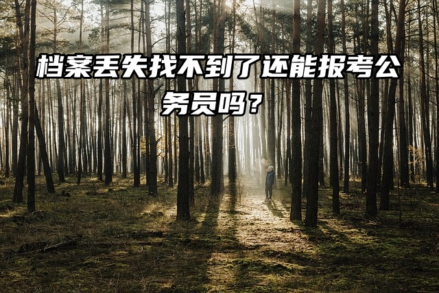 档案丢失找不到了，还能报考公务员吗？