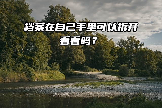 好奇！档案在自己手里可以拆开看看吗？