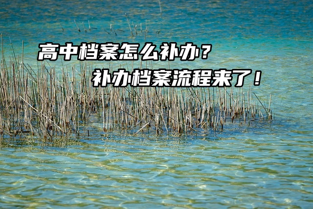 高中档案怎么补办？补办档案流程来了！