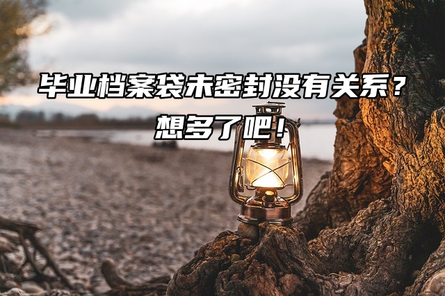 毕业档案袋未密封没有关系？想多了吧！