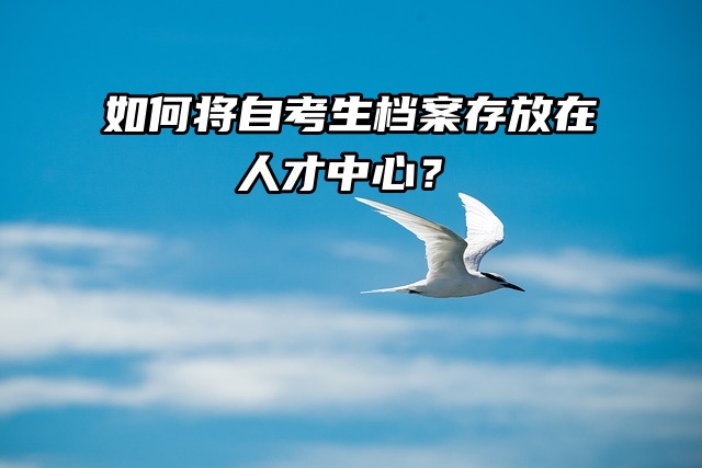 如何将自考生档案存放在人才中心？