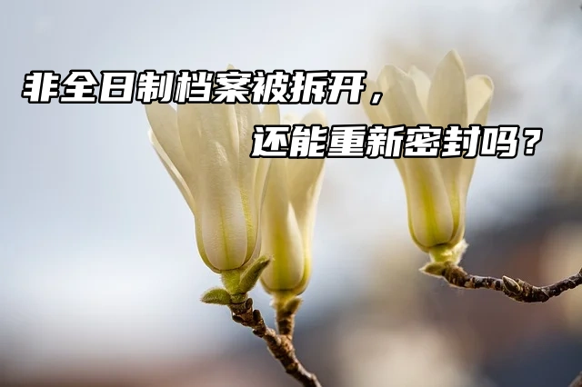 非全日制档案被拆开，还能重新密封吗？